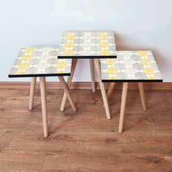 HANAH HOME Set 3 stočića 3Shp177 Grey