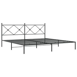 Vidaxl Kovinski posteljni okvir z vzglavjem črn 193x203 cm