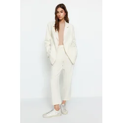 Trendyol Cream Blazer Jacket-Pants Woven Two Piece Set