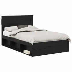 Vidaxl Konstrukcija postelje Črna 135 x 190 cm Masivno borovo les