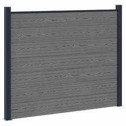 Vidaxl Plošča ograje WPC in aluminij Siva