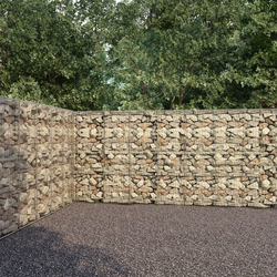 VIDAXL gabionski zid s poklopcima od pocinčanog čelika (900x50x200cm)