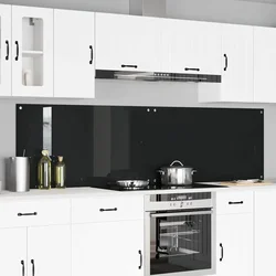 Kuhinjski zid 2 pcs Crna 110 x 60 cm Staklo otporno na udarce