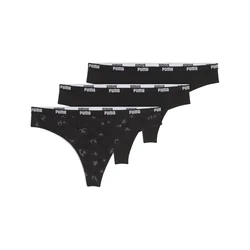 Womens Puma Womens Strings (3-Pack), Black, Size L, Clothing
