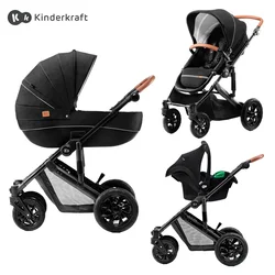 KINDERKRAFT KOLICA ZA BEBE 3U1 PRIME MINK PRO BLACK