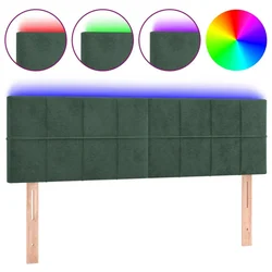 LED uzglavlje tamnozeleno 144x5x78/88 cm baršunasto