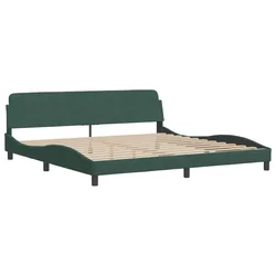 Vidaxl Posteljni okvir Dover temno zelen 200x200 cm žamet