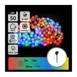 Aigostar - LED solarni dekorativni lanac 50xLED/8 funkcija 12m IP65 višebojno