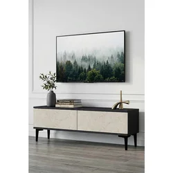 Hanah Home TV komoda Didema 120, 120 cm, antracit / travertin