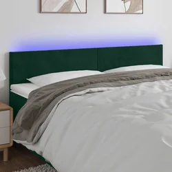 LED uzglavlje tamnozeleno 160x5x78/88 cm baršunasto