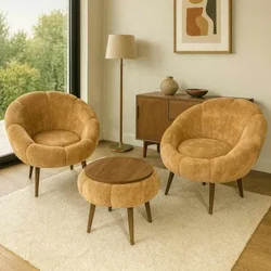 ATELIER DEL SOFA Fotelje i klub stočić Lida Wellsoft Brown