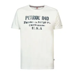 Petrol Industries Majica temno modra / bela