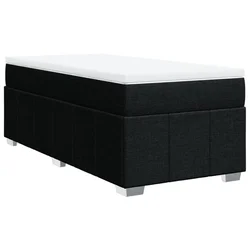 Vidaxl Box spring postelja z vzmetnico črna 80x200 cm blago