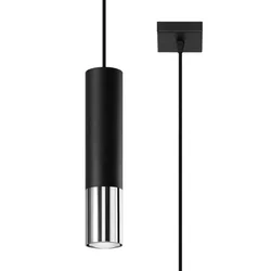 Sollux SL.0940 - Luster na sajli LOOPEZ 1xGU10/10W/230V crna/krom