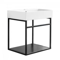 Postolje sa lavaboom HATRIA BAHIA_13 80x46.5 crno metalno - konzolno