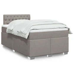Vidaxl Box spring postelja z vzmetnico taupe 120x190 cm blago