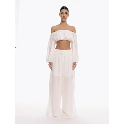 4TAILORS Bluza Busy Line off-bela