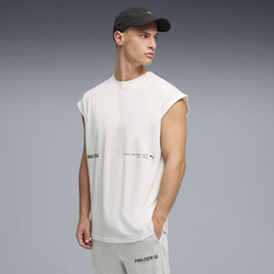 PUMA Graphics Training Cutoff Tank Men, Clothing, White, XL