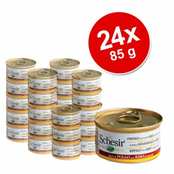 Ekonomično pakiranje Schesir Natural 24 x 85 g - Piletina i govedina s rižom