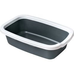 PETMAX Pravougaoni toalet za mačke 58.5x38.5x16cm sivi