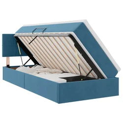 Krevet s od storage s madracem Tamno plava 90 x 200 cm Baršun