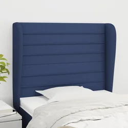 Vidaxl Vzglavje z ušesi modro 93x23x118/128 cm blago