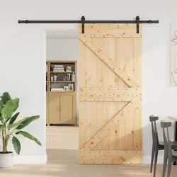 Klizna vrata NARVIK Prirodna i crna 90 x 210 cm (213,5 cm)