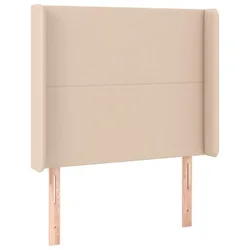 Uzglavlje s ušima boja cappuccina 93x16x118/128 cm umjetna koža
