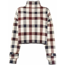 Victoria Victoria Beckham - checked funnel jumper - women - NEUTRALS