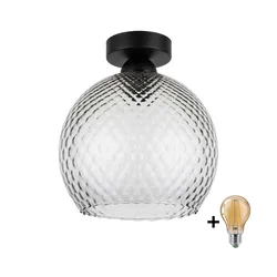 BRILAGI - LED stropno svetlo R GLASS 1xE27/60W/230V O 25 cm crna/zadimljeno-siva