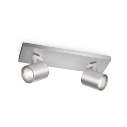 Philips - LED RGBW prigušiva reflektorska svetiljka RUNNER 2xGU10/6,5W/230V mat hrom
