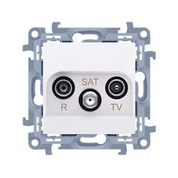 R-TV-SAT prehodna antenska vtičnica (modul) slabljenje SAT -8 dB, TV-10 dB, R-12