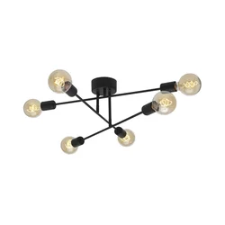 Cottex P7216SV - Plafonski luster BATON 6xE27/60W/230V crna
