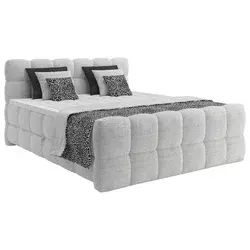 Boxspring Krevet Brisbane 140/200 cm , sivo-bela