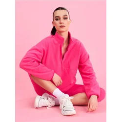 Sinsay - Polar duks half-zip sa stojećom kragnom i ranflama Gym Hard - roze