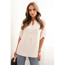 Kesi Włoski Blouse with a longer back light beige