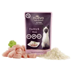 Nuevo Vlažna hrana za mačiće Kitten, Živina i Pirinač, 80 g