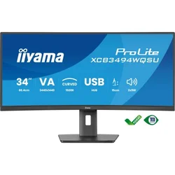 Iiyama XCB3494WQSU-B1 LED monitor curved 34 3440 x 1440 UWQHD 120 Hz VA 350 HDMI DisplayPort USB-C speakers matte black ( XCB3494WQSU-B1 )