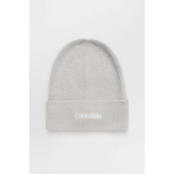 Kapa s dodatkom vune Calvin Klein boja: siva, od tanke pletenine