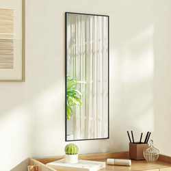 Ogledalo za vrata crno 30x80 cm od stakla i aluminija