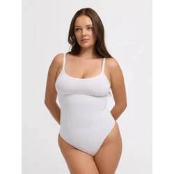 cfab Oblikovanje postave Cami Sculpting Bodysuit with String bela