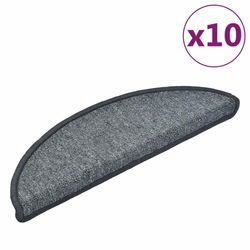 Prostirke za stepenice 10 kom 56x17x3 cm tamno sive poluokrugle