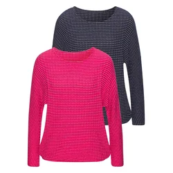 VIVANCE Pulover marine/magenta/bela
