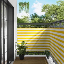 Balcony ekran Žuta i bijela 110 x 800 cm Oxford tkanina