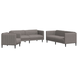 3-dijelni set sofa smeđesivi od tkanine