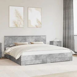 Krevetna konstrukcija s ladicama Betonska siva 200 x 200 cm