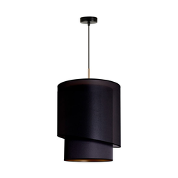 Duolla - Luster na sajli PARIS 1xE27/15W/230V prečnik 40 cm crna/zlatna