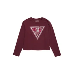 GUESS Majica Midi mešane barve / vinsko rdeča
