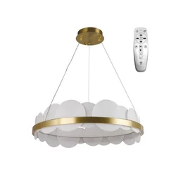 LED prigušiva luster na sajli LED/40W/230V 3000-6500K zlatna + daljinsko upravljanje