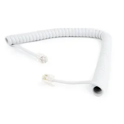 TC4P4CS-2M-W Gembird Telefonski kabl spiralni za slusalicu, RJ10 (4P4C), 2m, white